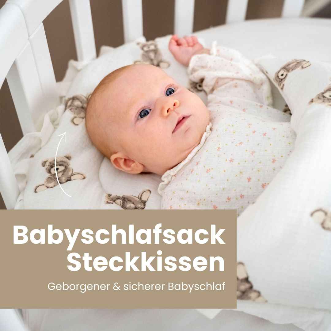 Babyschlafsack Dreamy Musselin Teddybär – süßer Ganzjahresschlafsack