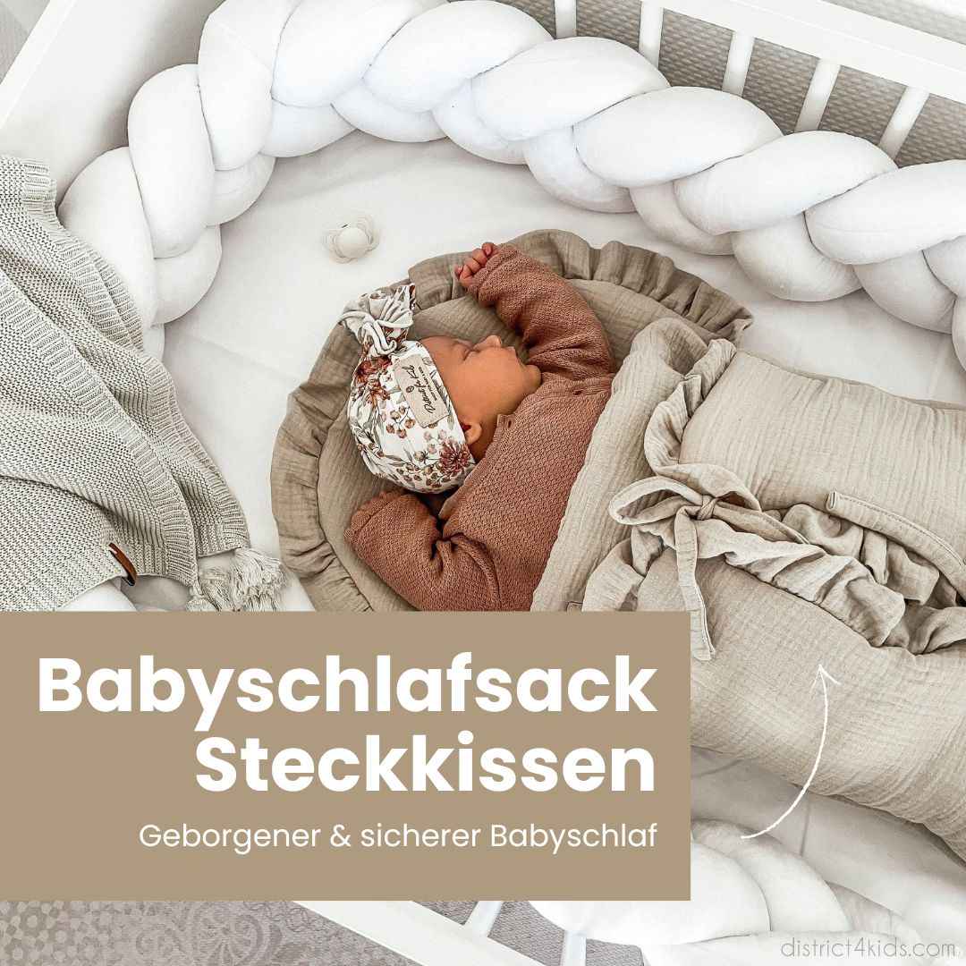 Babyschlafsack Cuddly Musselin mit Schleifen - ganzjähriger Puckschlafsack