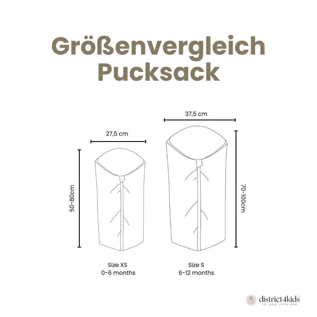 Pucksack Teddystoff Boucle mitwachsend - Nachhaltiger Babyschlafsack