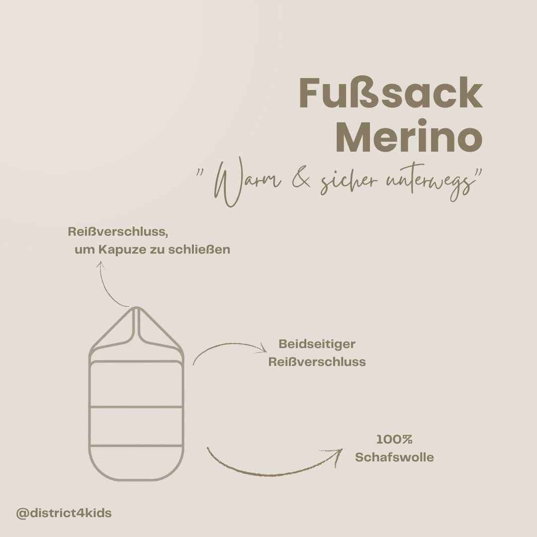 Winterfußsack Schlafsack Merinowolle – für Babywanne & Kinderwagen