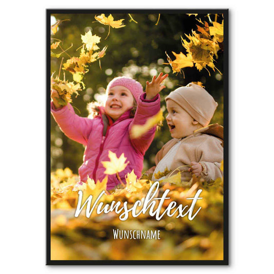 Holzschild mit Foto - Bild mit Wunschtext und Namen - Holzbild zum Selbstgestalten