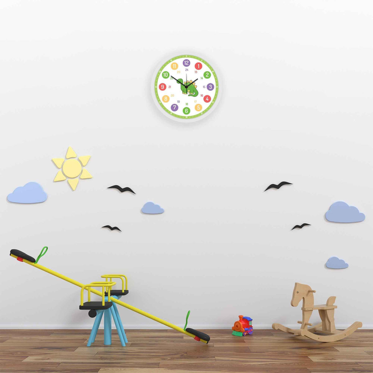 Wanduhr Kinder Dino - mit UV Druck