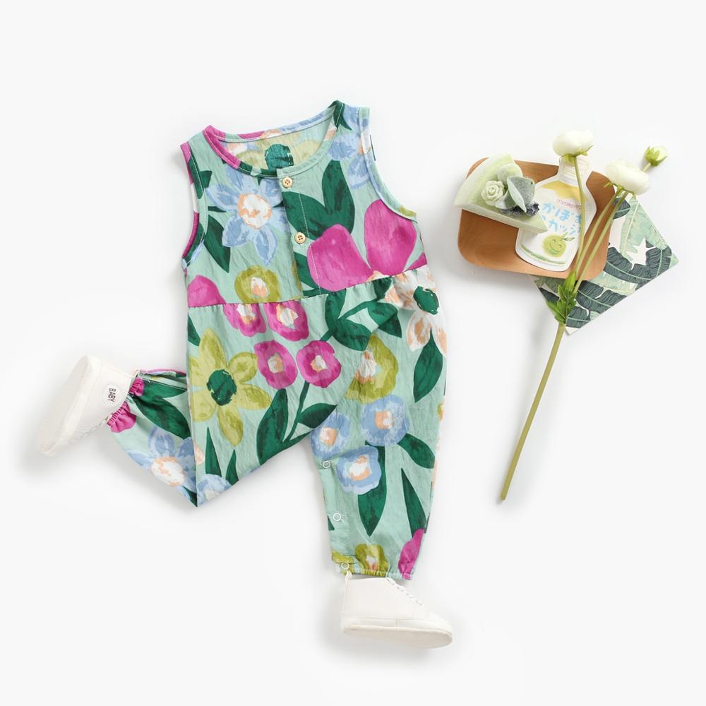 Sanlutoz Flowers Baby Girls Bodysuits Sleeveless Summer Baby Bodysuit - Meloni2