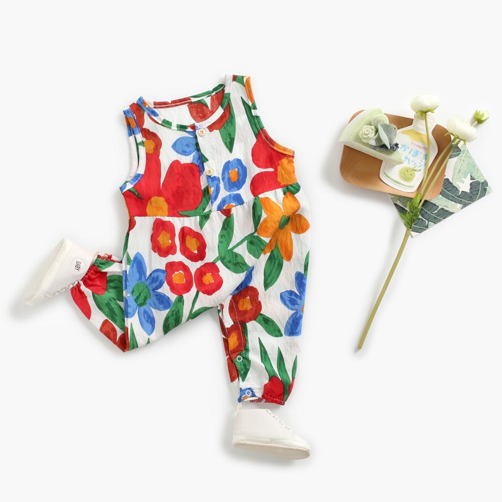 Sanlutoz Flowers Baby Girls Bodysuits Sleeveless Summer Baby Bodysuit - Meloni2