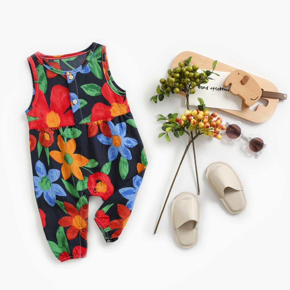 Sanlutoz Flowers Baby Girls Bodysuits Sleeveless Summer Baby Bodysuit - Meloni2