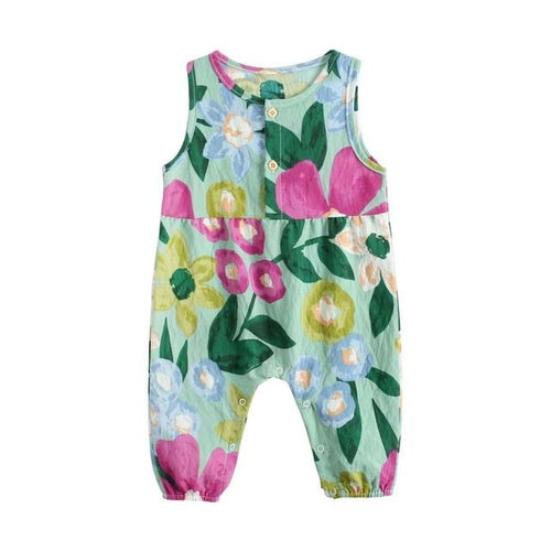Sanlutoz Flowers Baby Girls Bodysuits Sleeveless Summer Baby Bodysuit - Meloni2
