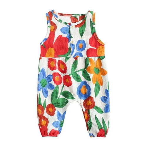 Sanlutoz Flowers Baby Girls Bodysuits Sleeveless Summer Baby Bodysuit - Meloni2