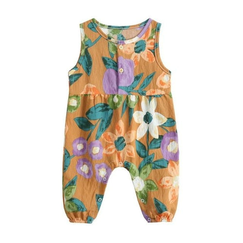 Sanlutoz Flowers Baby Girls Bodysuits Sleeveless Summer Baby Bodysuit - Meloni2