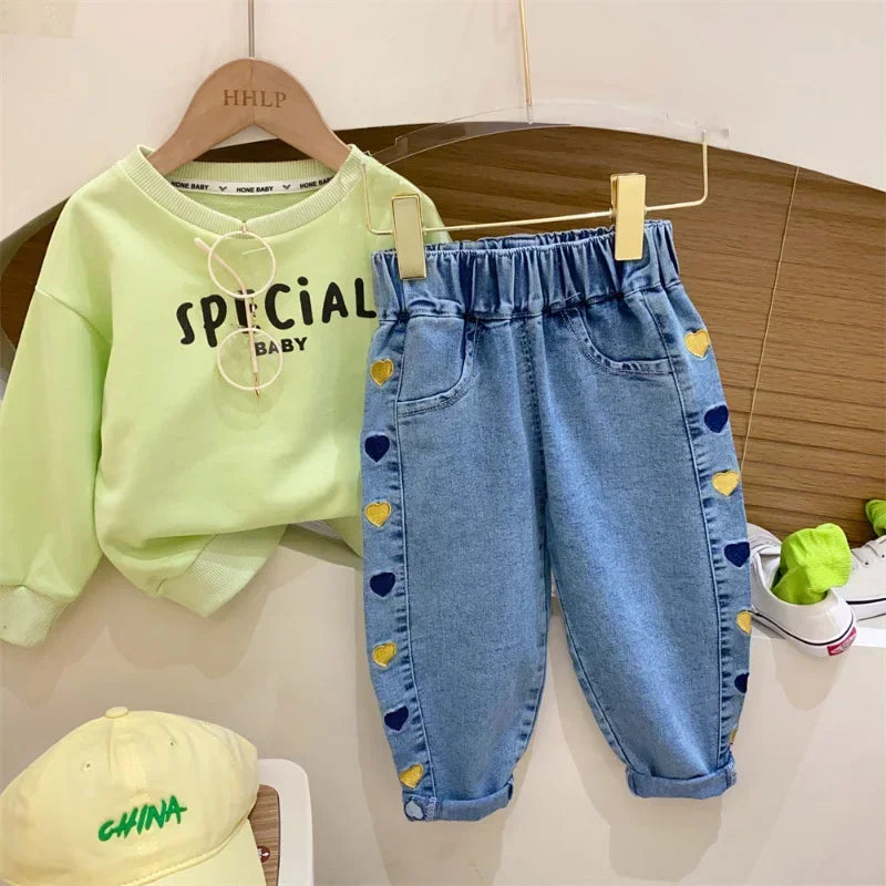 Ambroidered Flower Girl Jeans Baby Boy Kids Jeans Girl Pants Daduhey - Meloni2