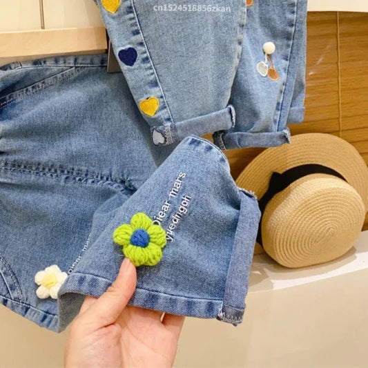 Ambroidered Flower Girl Jeans Baby Boy Kids Jeans Girl Pants Daduhey - Meloni2