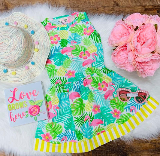 Mädchen Kleid Pink Flamingo - Meloni2