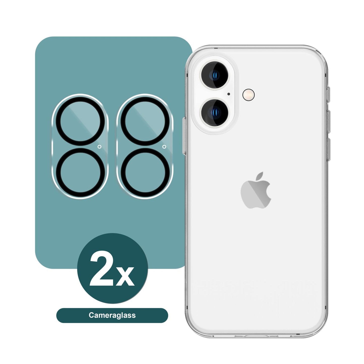NALIA 2x Kamera-Schutzglas kompatibel mit iPhone 16 Plus Glas, Klarer Linsen-Schutz für Rückkamera, Kameraglas 9H Tempered Glass Protector Glasfolie Zwischenraum-Abdeckung, Kameraschutz Transparent