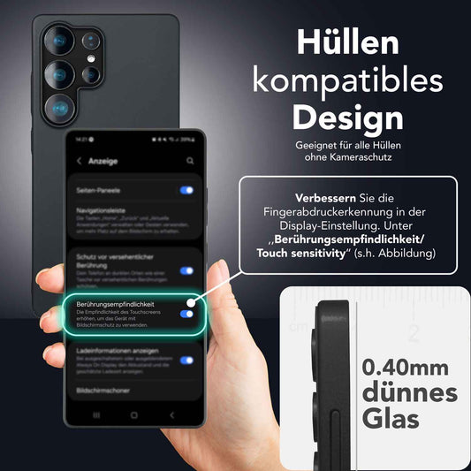NALIA 2x Schutzglas für Samsung Galaxy S25 Ultra – Montagerahmen & 9H Full-Screen – ARMORGLASSX PRO (Glasfolie Transparent & Case-Friendly) – Marke aus Berlin
