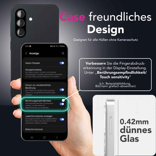 NALIA 2x Schutzglas für Samsung Galaxy A26 – Full-Screen Schutz 9H & Hüllenfreundlich – ARMORGLASSX (Display Glasfolie Transparent & 9H Härte) – Marke aus Berlin