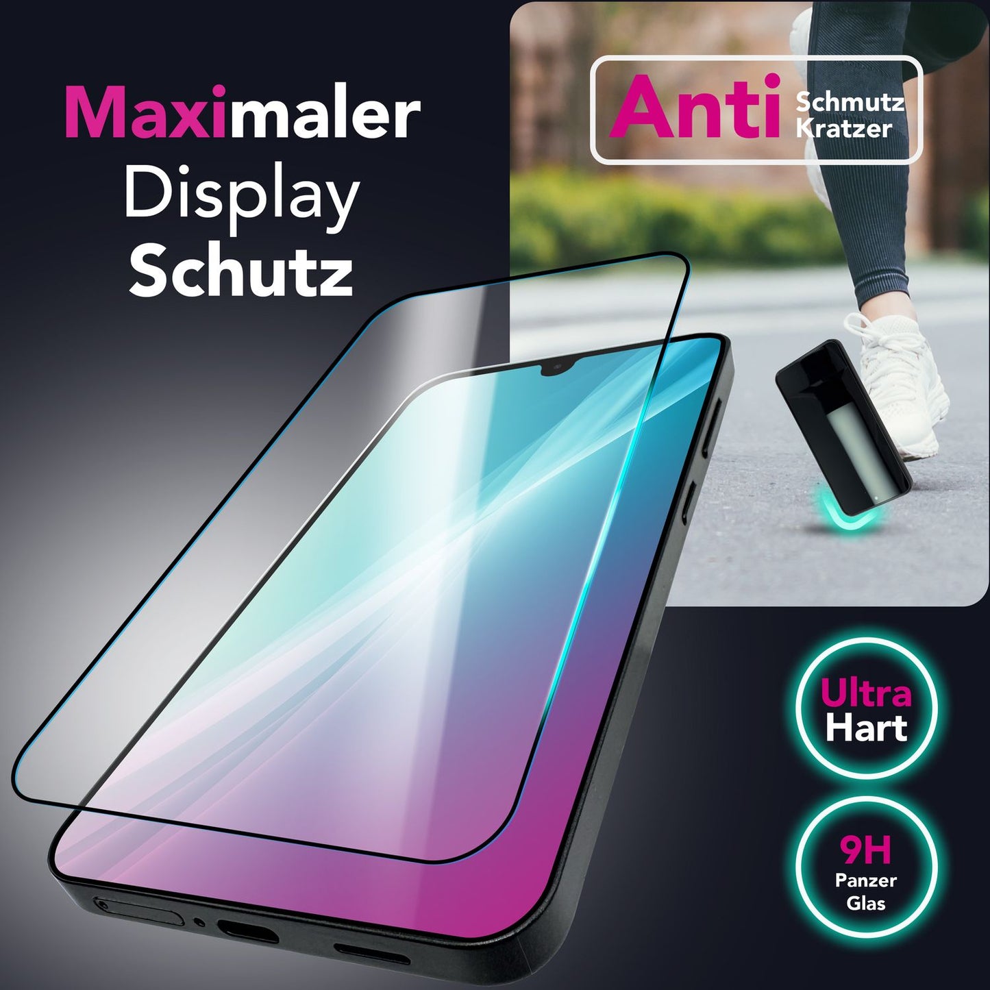 NALIA 2x Schutzglas für Samsung Galaxy A26 – Full-Screen Schutz 9H & Hüllenfreundlich – ARMORGLASSX (Display Glasfolie Transparent & 9H Härte) – Marke aus Berlin