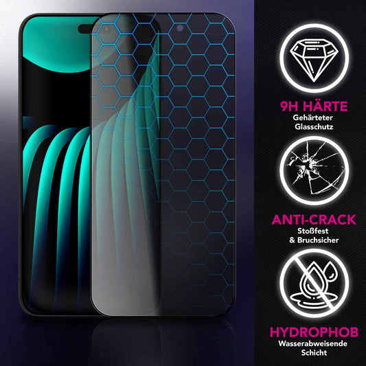 NALIA AntiSpyX passend für Apple iPhone 17 Air Glas (Diskreter Blickschutz), Privacy Schutzglas mit 9H Härte, Anti-Spy Technologie, Robust, Oleophob, Touch-optimiert, Blasenfrei, Hüllen-freundlich