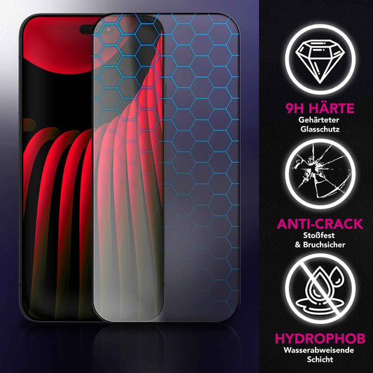 NALIA ArmorGlassX passend für Apple iPhone 17 Pro Glas (super klarer Displayschutz), 2x Schutzglas 9H Härte, Touch-sensitiv, Robust, Anti-Flecken, Splitterfrei, Case-kompatibel, schwarzer Rahmen