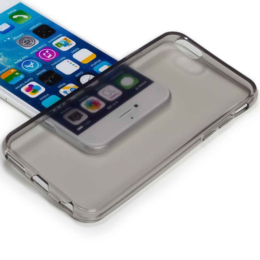 NALIA Handyhülle kompatibel mit iPhone 6 6S, Ultra-Slim Silikon Case Crystal Schutz-Hülle Dünn Durchsichtig, Handy-Tasche Telefon-Schale Back-Cover Skin Thin-Fit Smart-Phone Bumper - Grau Transparent