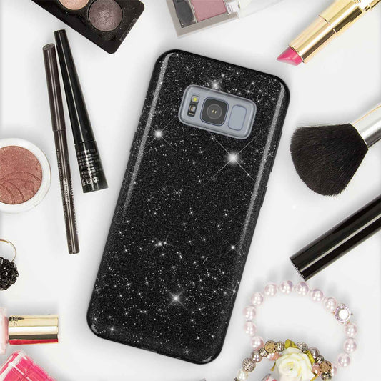 NALIA Glitzerhülle für Samsung Galaxy S8 – Funkelnder Glitzer-Look & Grip – SHINEPOP (Silikon Case) – Marke aus Berlin