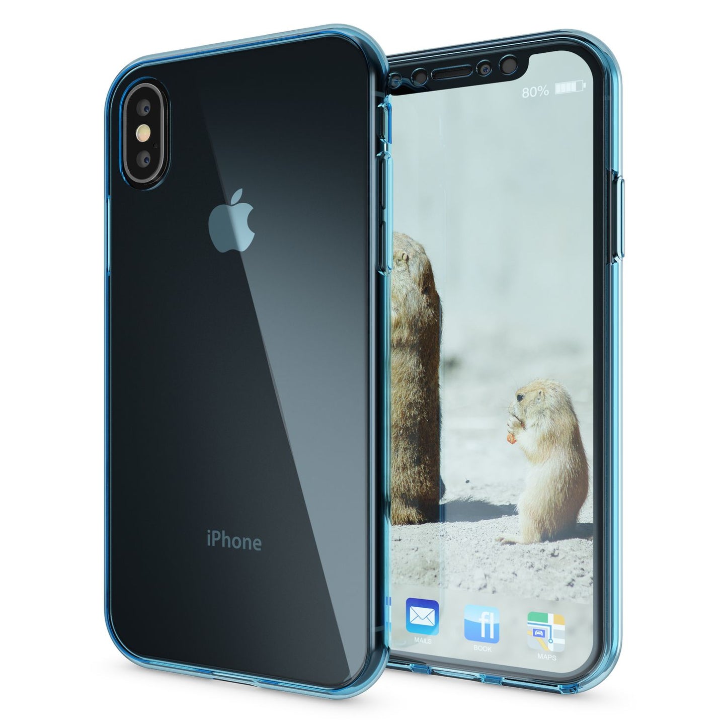 NALIA 360 Grad Handyhülle kompatibel mit Apple iPhone X XS, Full-Cover vorne hinten Hülle Doppel-Schutz, Dünn Ganzkörper Case Silikon Etui Handytasche Displayschutz Rückseite