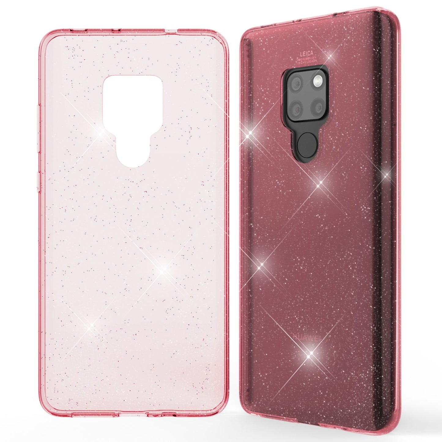 NALIA Glitzerhülle für Huawei Mate 20 – Funkelndes Silikon Case – DAZZLIN (Transparent & Stoßfest) – Marke aus Berlin