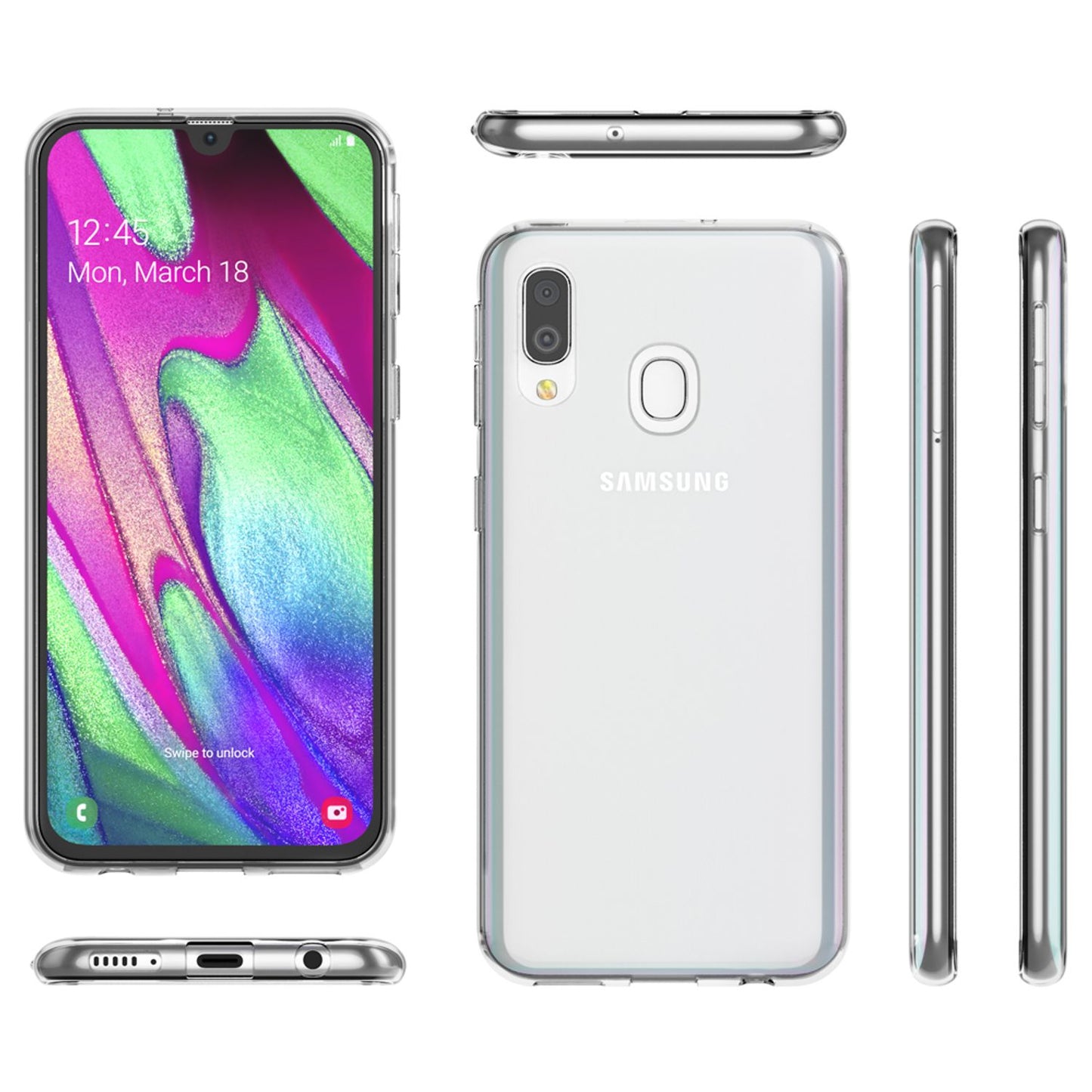 NALIA Transparente Silikonhülle für Samsung Galaxy A40 – Anti-Gelb & Rutschfest – GLAZE (Handyhülle Kristallklar, Schlank & Stoßfest) – Marke aus Berlin
