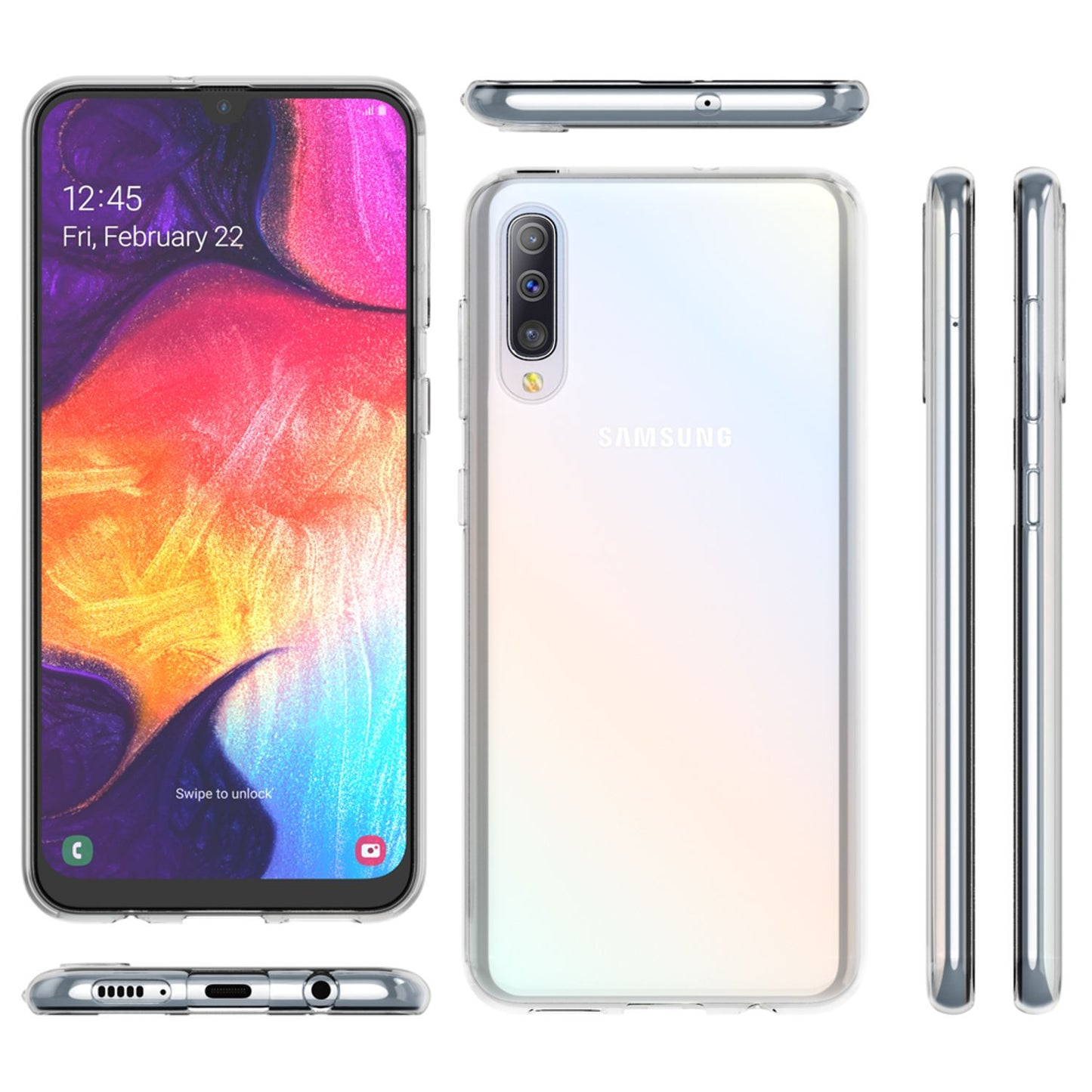 NALIA Transparente Silikonhülle für Samsung Galaxy A70 – Anti-Gelb & Rutschfest – GLAZE (Handyhülle Kristallklar, Schlank & Stoßfest) – Marke aus Berlin