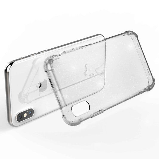 NALIA Glitzer Hülle kompatibel mit iPhone XS Max, Glitter Case Silikon Schutzhülle Strass Handy-Tasche Durchsichtig Dünn, Handyhülle Bling Cover Phone Bumper Soft Gummi Etui Weich