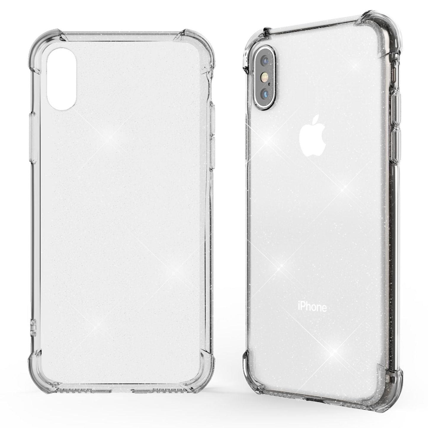 NALIA Glitzer Hülle kompatibel mit iPhone XS Max, Glitter Case Silikon Schutzhülle Strass Handy-Tasche Durchsichtig Dünn, Handyhülle Bling Cover Phone Bumper Soft Gummi Etui Weich