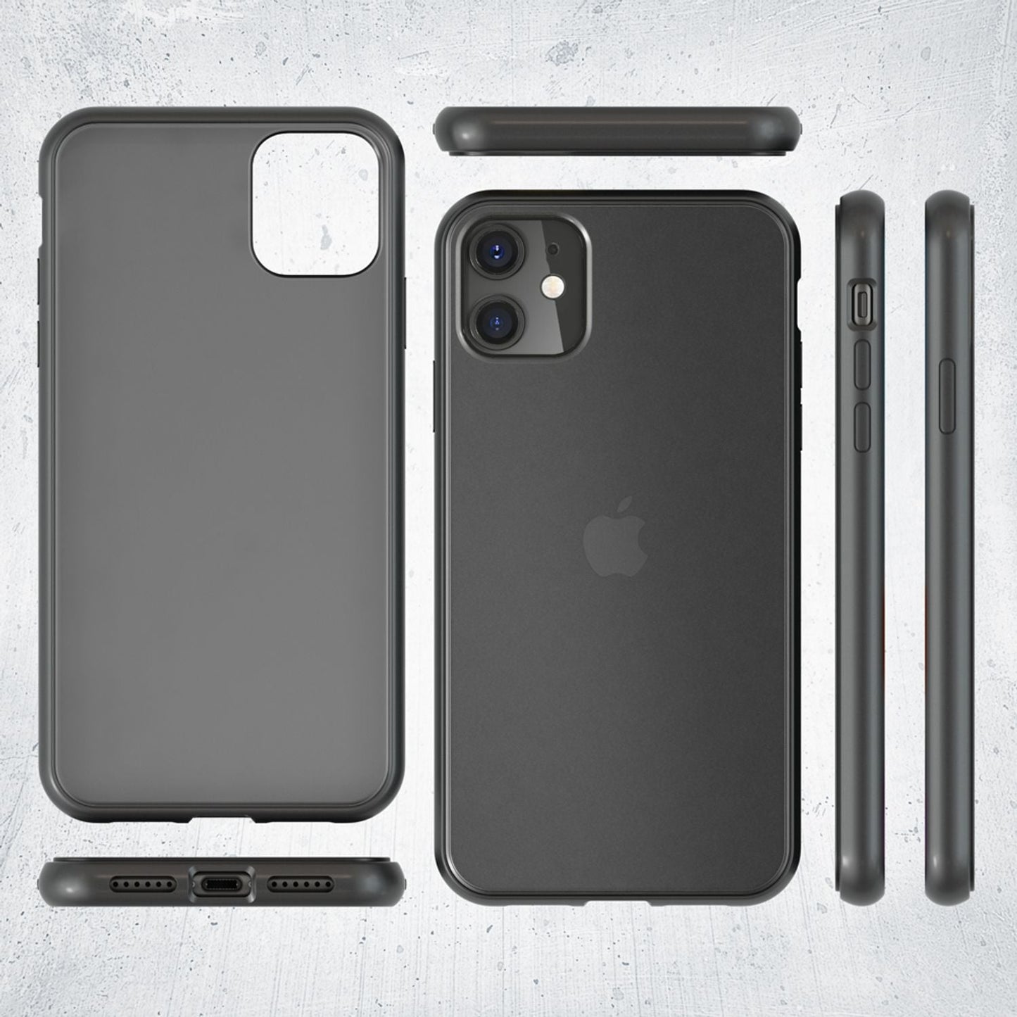 NALIA Matte Hülle für iPhone 11 – Kein Vergilben & Anti-Fingerabdruck – SUMMIT (Semi-Transparent & Schwarzer Rahmen) – Marke aus Berlin