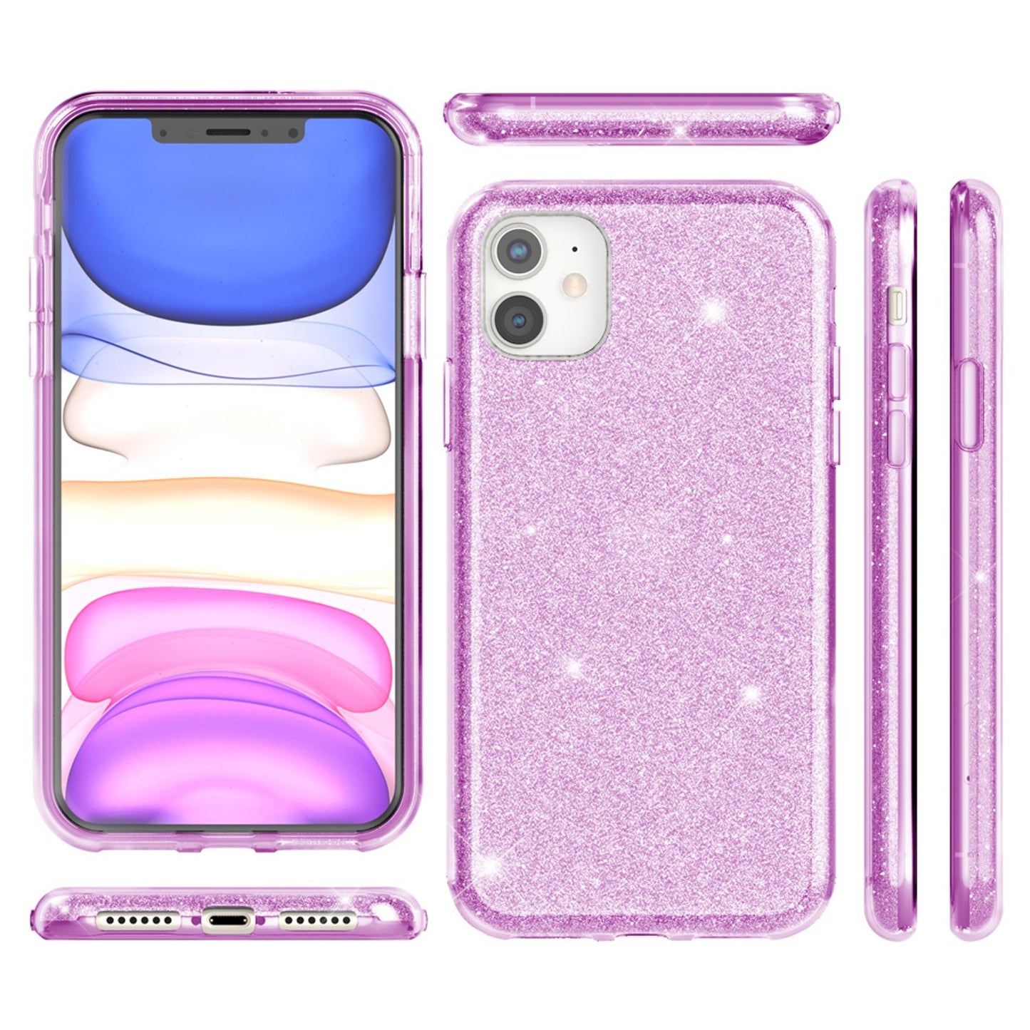 NALIA Glitzerhülle für iPhone 11 – Funkelnder Glitzer-Look & Grip – SHINEPOP (Silikon Case) – Marke aus Berlin