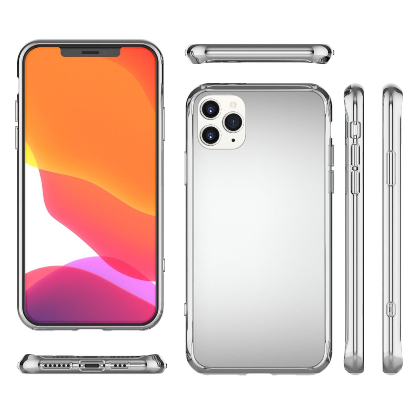 NALIA Spiegelhülle für iPhone 11 Pro – Echtes Glas (9H Spiegel & Robust) – RAYN (Premium Hardcase & Silikon Bumper) – Marke aus Berlin