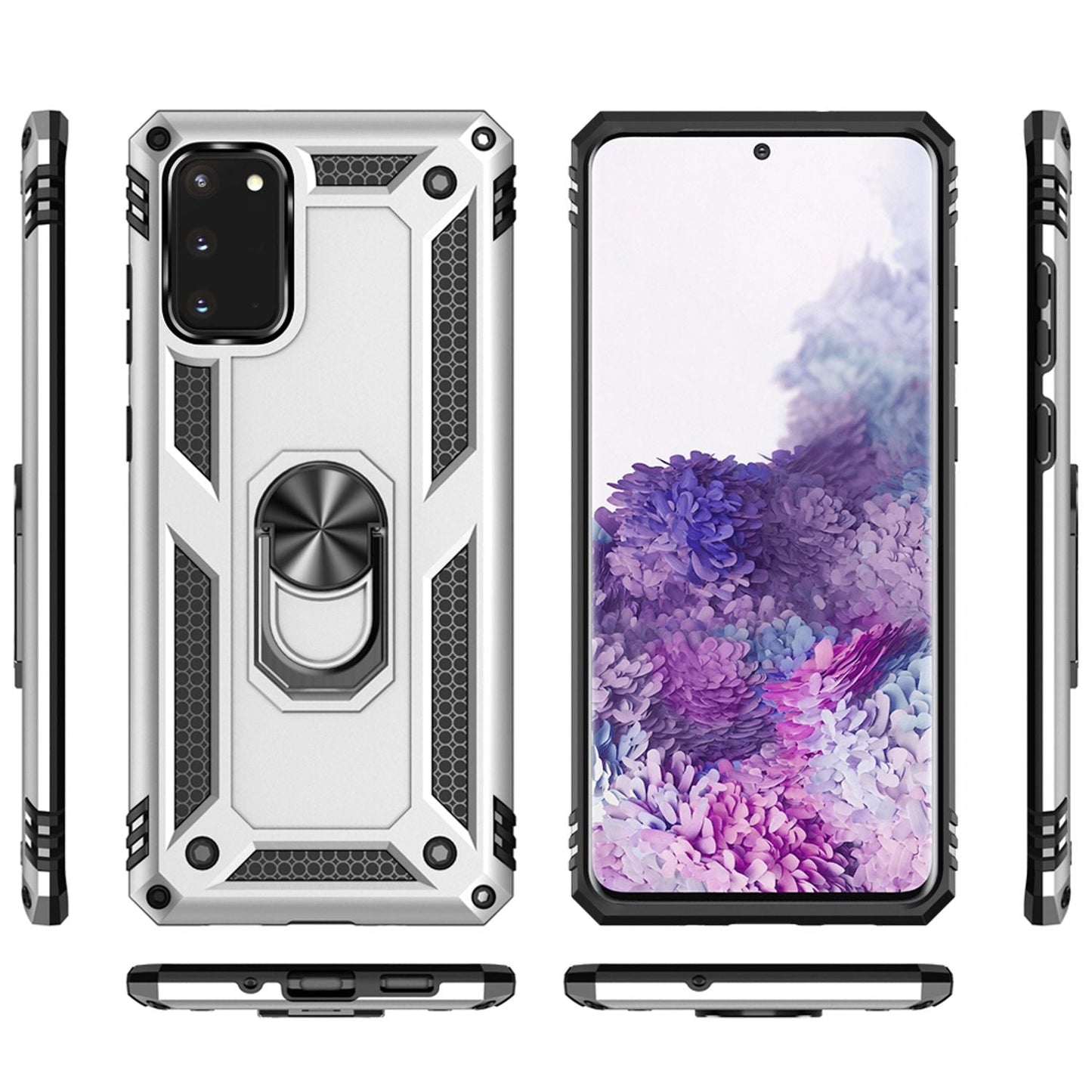 NALIA Panzerhülle für Samsung Galaxy S20 – Ring-Ständer 360° & Magnet-Halterung Kompatibel – RINGDEFEND (Stoßfestes Outdoor Case) – Marke aus Berlin