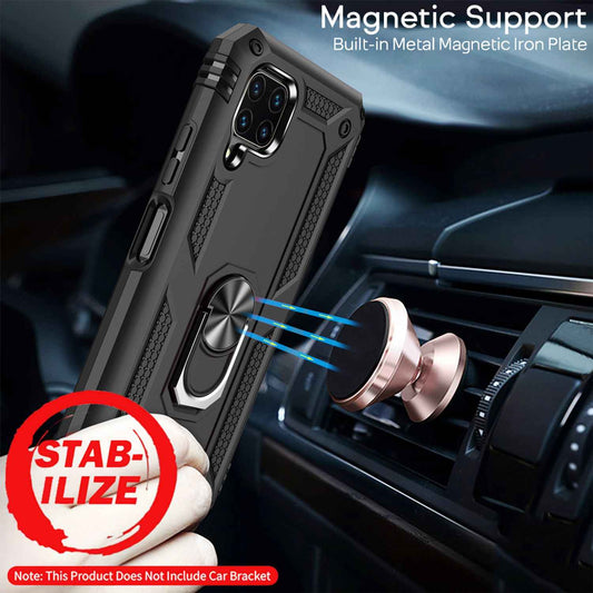 NALIA Panzerhülle für Huawei P40 Lite – Ring-Ständer 360° & Magnet-Halterung Kompatibel – RINGDEFEND (Stoßfestes Outdoor Case) – Marke aus Berlin