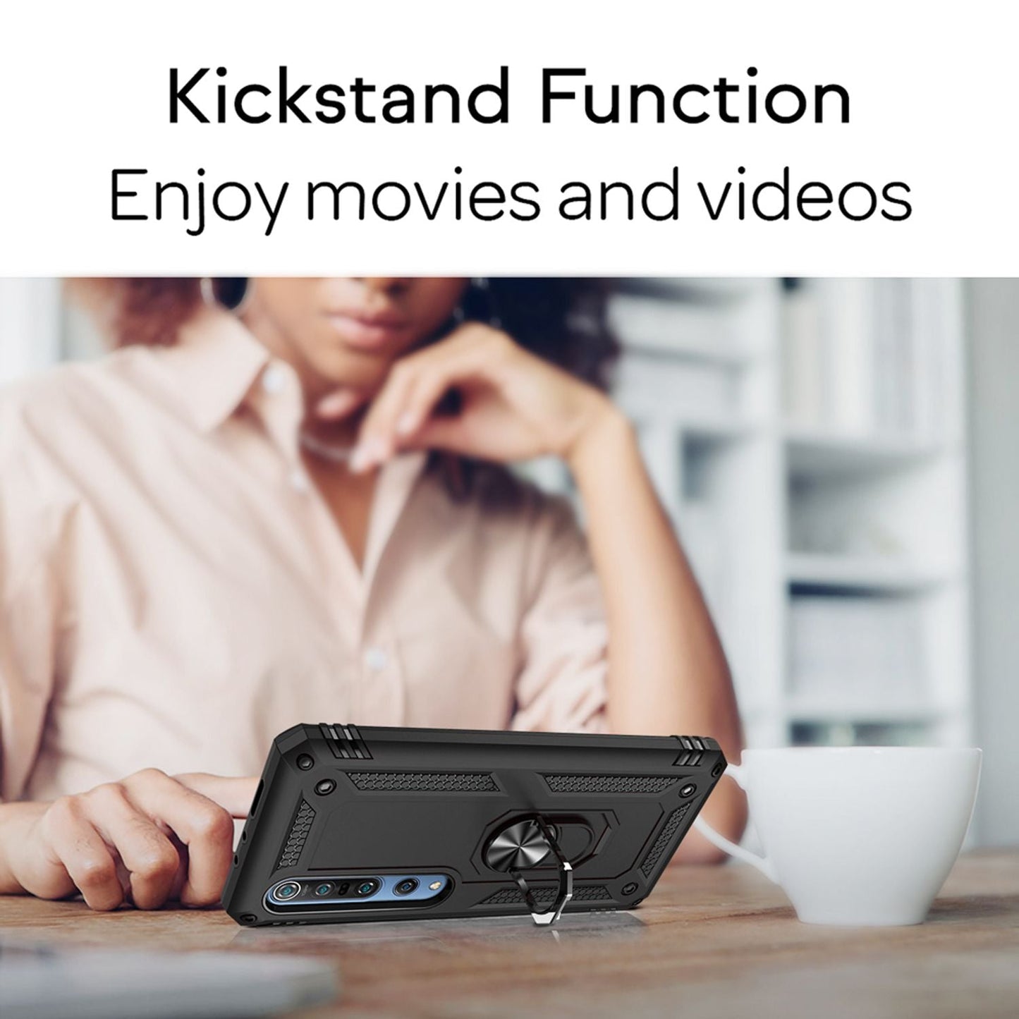 NALIA Panzerhülle für Xiaomi Mi 10 / 10 Pro – Ring-Ständer 360° & Magnet-Halterung Kompatibel – RINGDEFEND (Stoßfestes Outdoor Case) – Marke aus Berlin