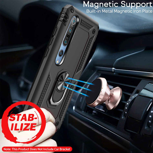NALIA Panzerhülle für Xiaomi Mi 10 / 10 Pro – Ring-Ständer 360° & Magnet-Halterung Kompatibel – RINGDEFEND (Stoßfestes Outdoor Case) – Marke aus Berlin