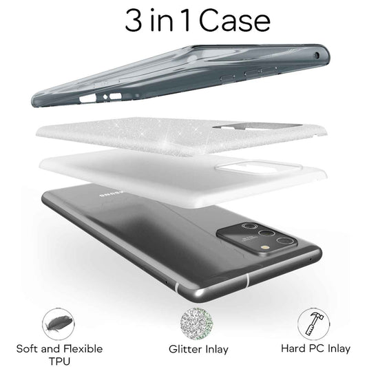 NALIA Glitzerhülle für Samsung Galaxy S10 Lite – Funkelnder Glitzer-Look & Grip – SHINEPOP (Silikon Case) – Marke aus Berlin