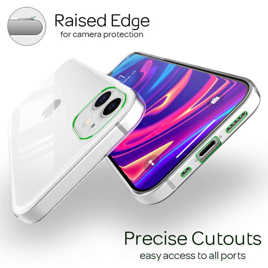 NALIA Transparente Silikonhülle für iPhone 12 Mini – Anti-Gelb & Rutschfest – GLAZE (Handyhülle Kristallklar, Schlank & Stoßfest) – Marke aus Berlin