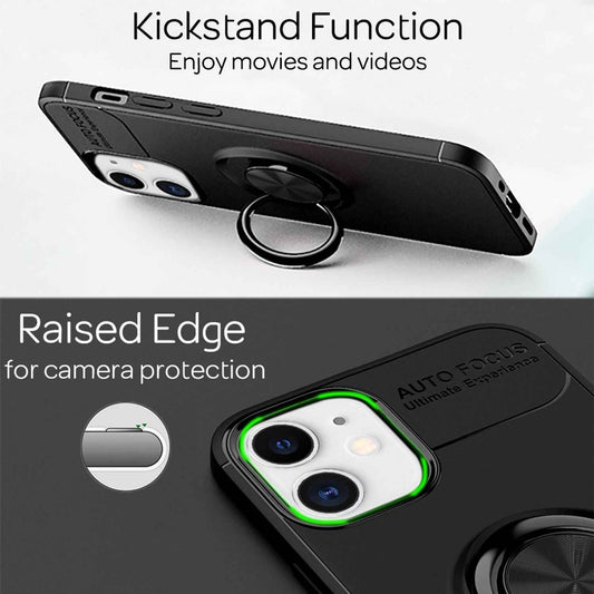 NALIA Ringhülle für iPhone 12 Mini – Ring-Ständer 360° & für Magnet-Halter – GRIP360 (Mattiertes Silikon Case) – Marke aus Berlin