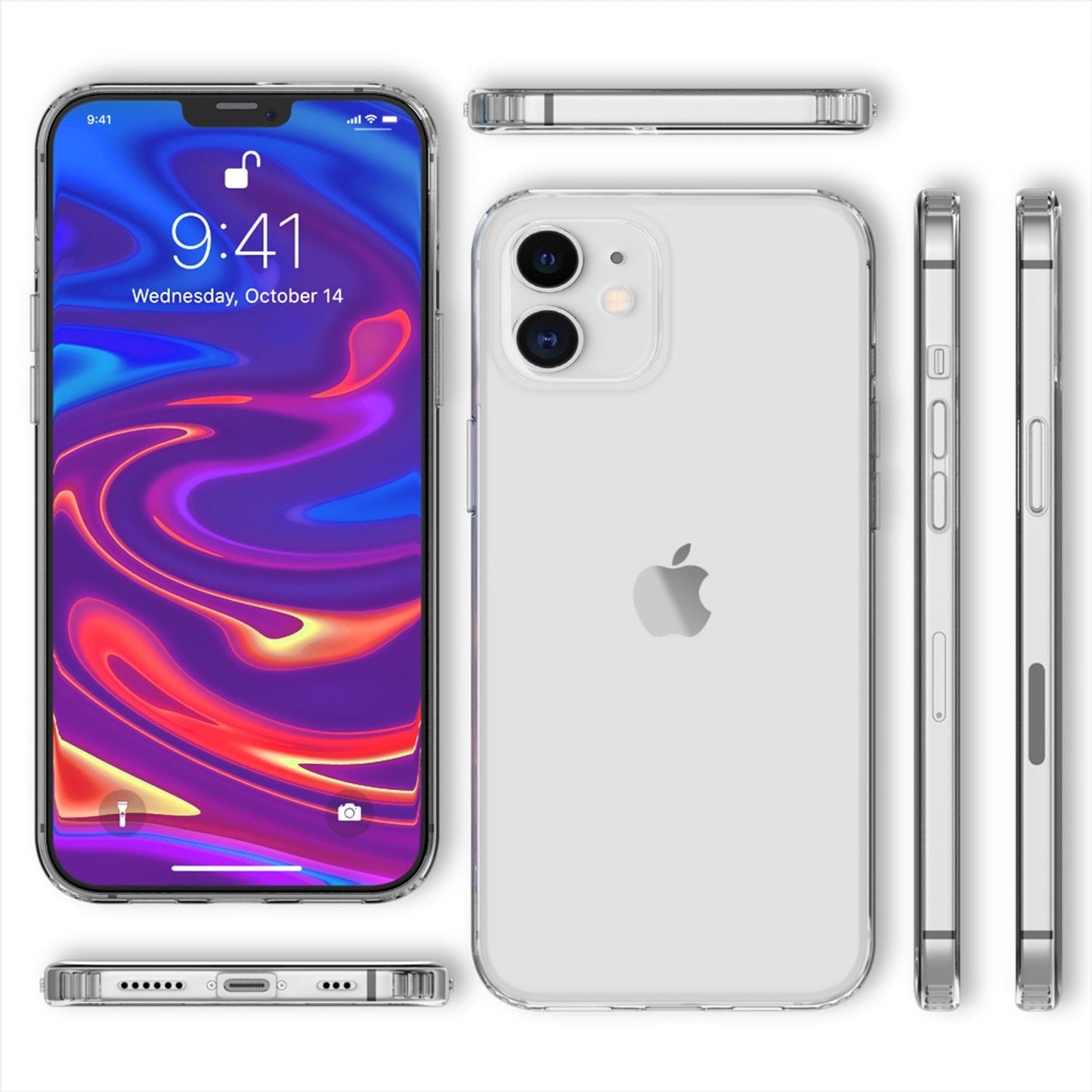 NALIA Transparente Hülle für iPhone 12 / iPhone 12 Pro – Harte Rückseite & Silikon Rand – IGNITE (Stoßfeste Handyhülle & Verstärkte Ecken) – Marke aus Berlin