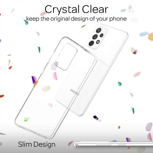 NALIA Transparente Silikonhülle für Samsung Galaxy A72 – Anti-Gelb & Rutschfest – GLAZE (Handyhülle Kristallklar, Schlank & Stoßfest) – Marke aus Berlin