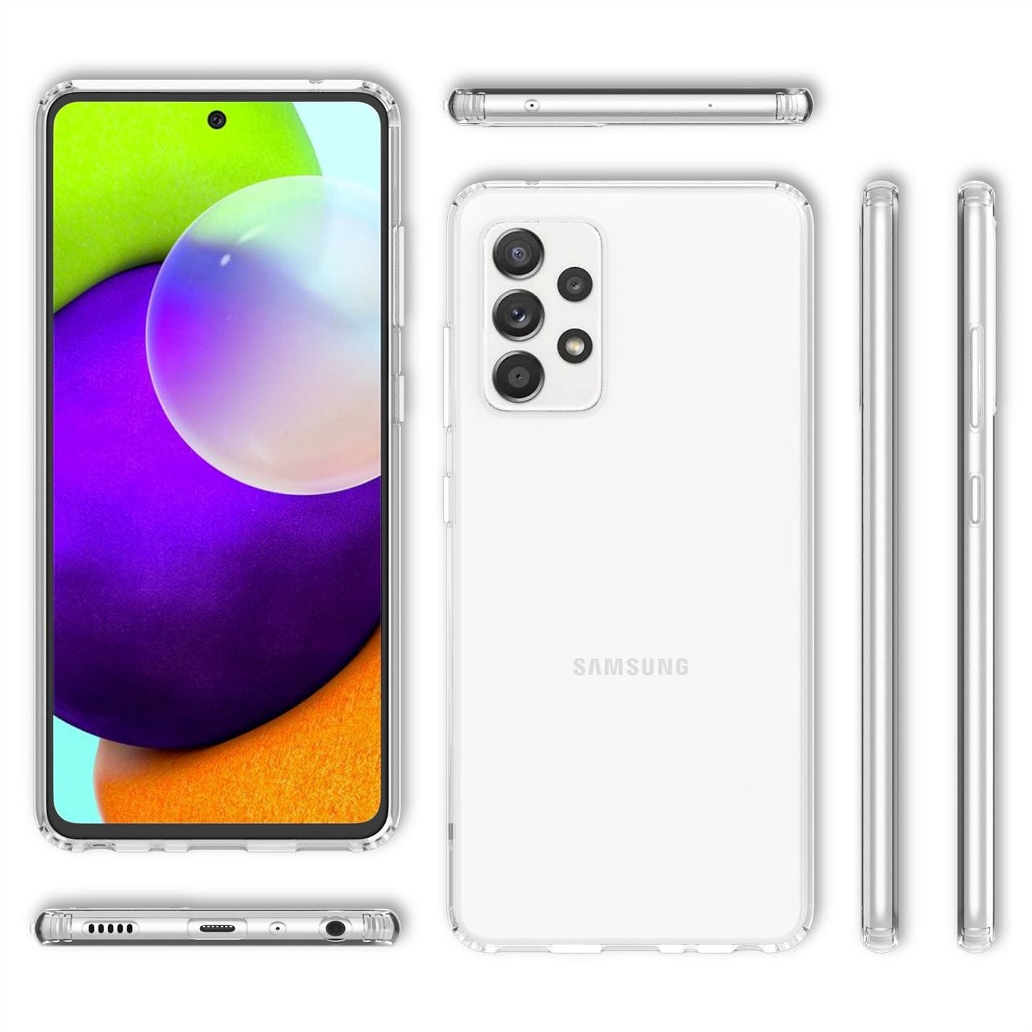 NALIA Transparente Hülle für Samsung Galaxy A52 / A52 5G / A52s 5G – Harte Rückseite & Silikon Rand – IGNITE (Stoßfeste Handyhülle & Verstärkte Ecken) – Marke aus Berlin