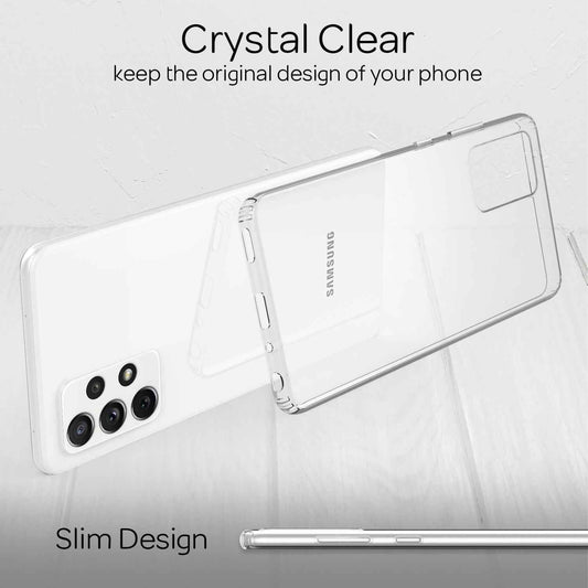 NALIA Transparente Hülle für Samsung Galaxy A72 – Harte Rückseite & Silikon Rand – IGNITE (Stoßfeste Handyhülle & Verstärkte Ecken) – Marke aus Berlin