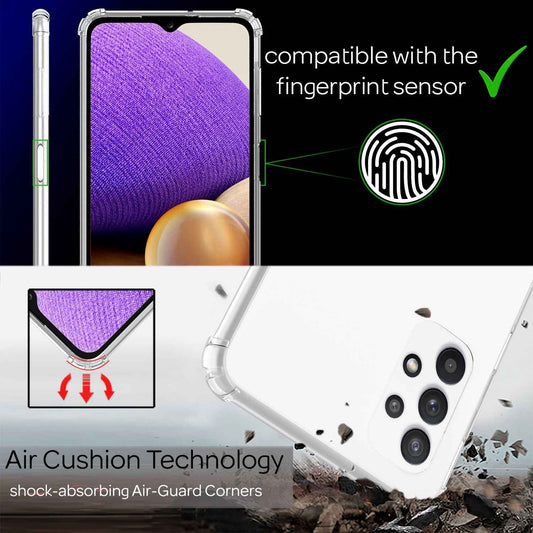 NALIA Handykette für Samsung Galaxy A32 5G – Transparentes Hybrid-Case & Band – HANGIT (Anti-Gelb Rückseite & Verstellbar) – Marke aus Berlin