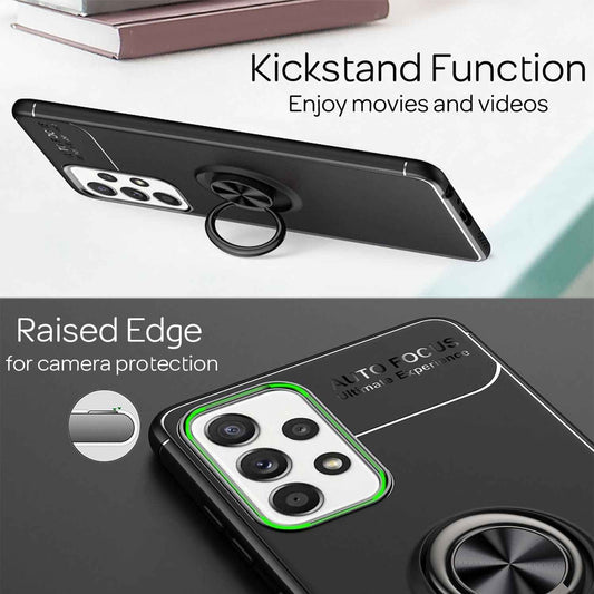 NALIA Ringhülle für Samsung Galaxy A52 / A52 5G / A52s 5G – Ring-Ständer 360° & für Magnet-Halter – GRIP360 (Mattiertes Silikon Case) – Marke aus Berlin