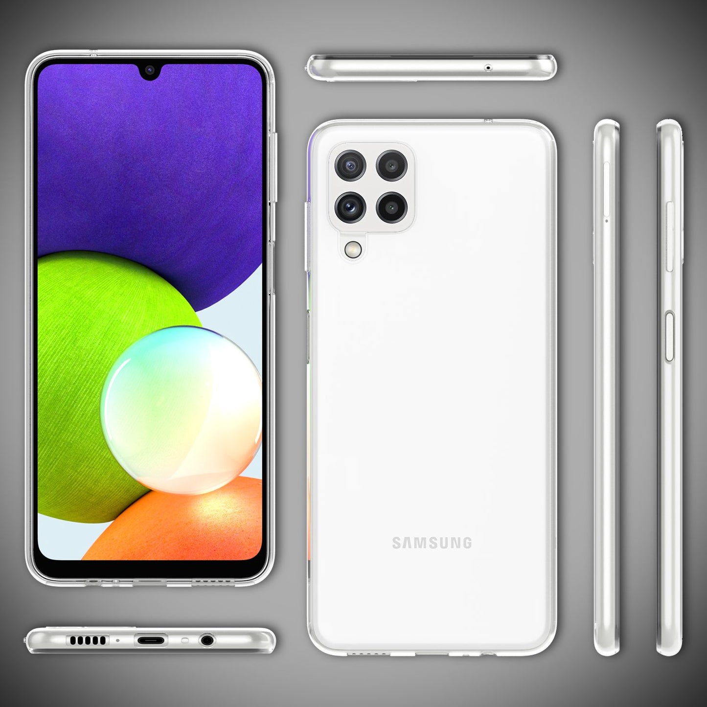 NALIA Transparente Silikonhülle für Samsung Galaxy A22 – Anti-Gelb & Rutschfest – GLAZE (Handyhülle Kristallklar, Schlank & Stoßfest) – Marke aus Berlin