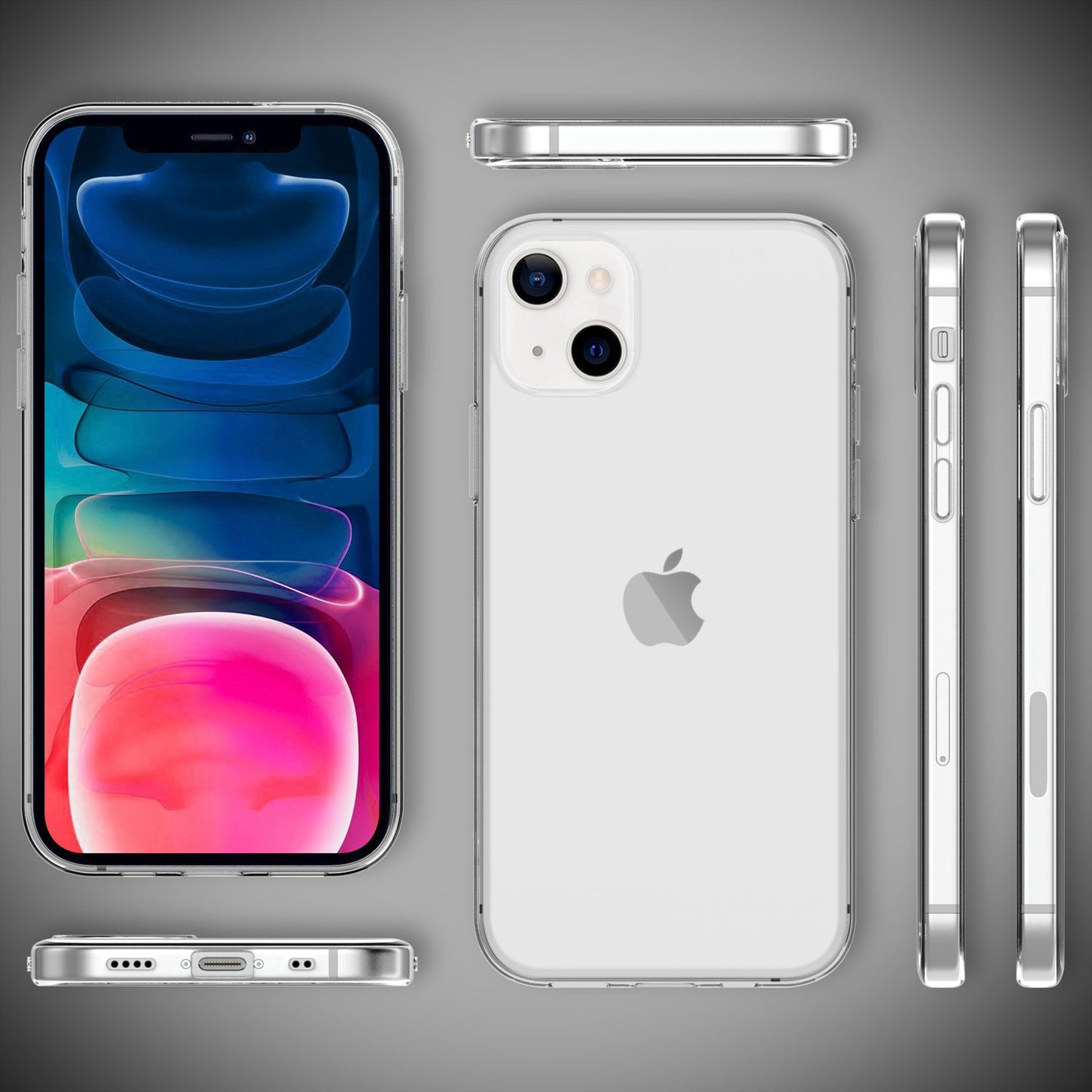 NALIA Transparente Silikonhülle für iPhone 13 Mini – Anti-Gelb & Rutschfest – GLAZE (Handyhülle Kristallklar, Schlank & Stoßfest) – Marke aus Berlin