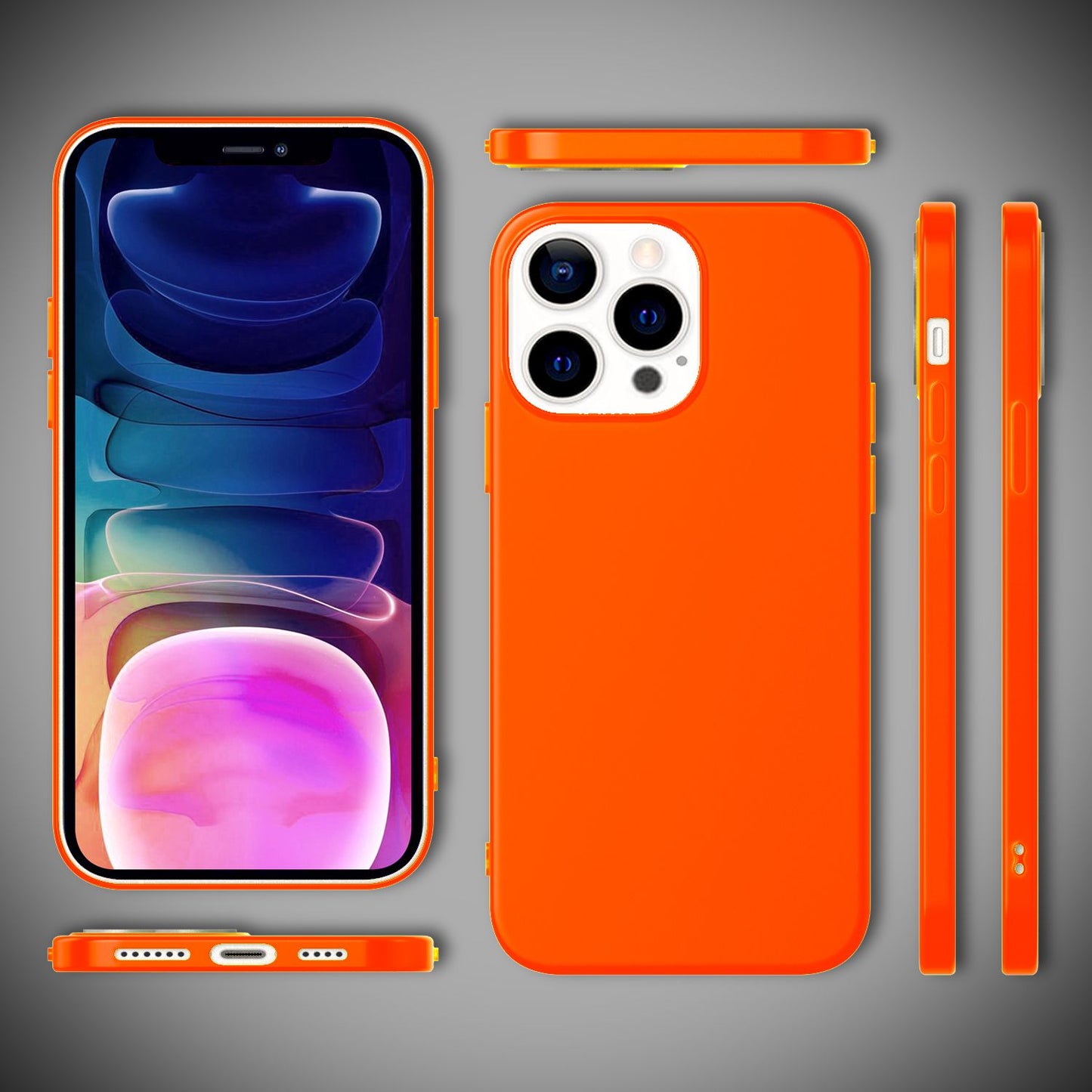 NALIA Neon Silikonhülle für iPhone 13 Pro Max – Soft-Touch & Signal-Neon – NEONSHOCK (Matte Schutzhülle) – Marke aus Berlin