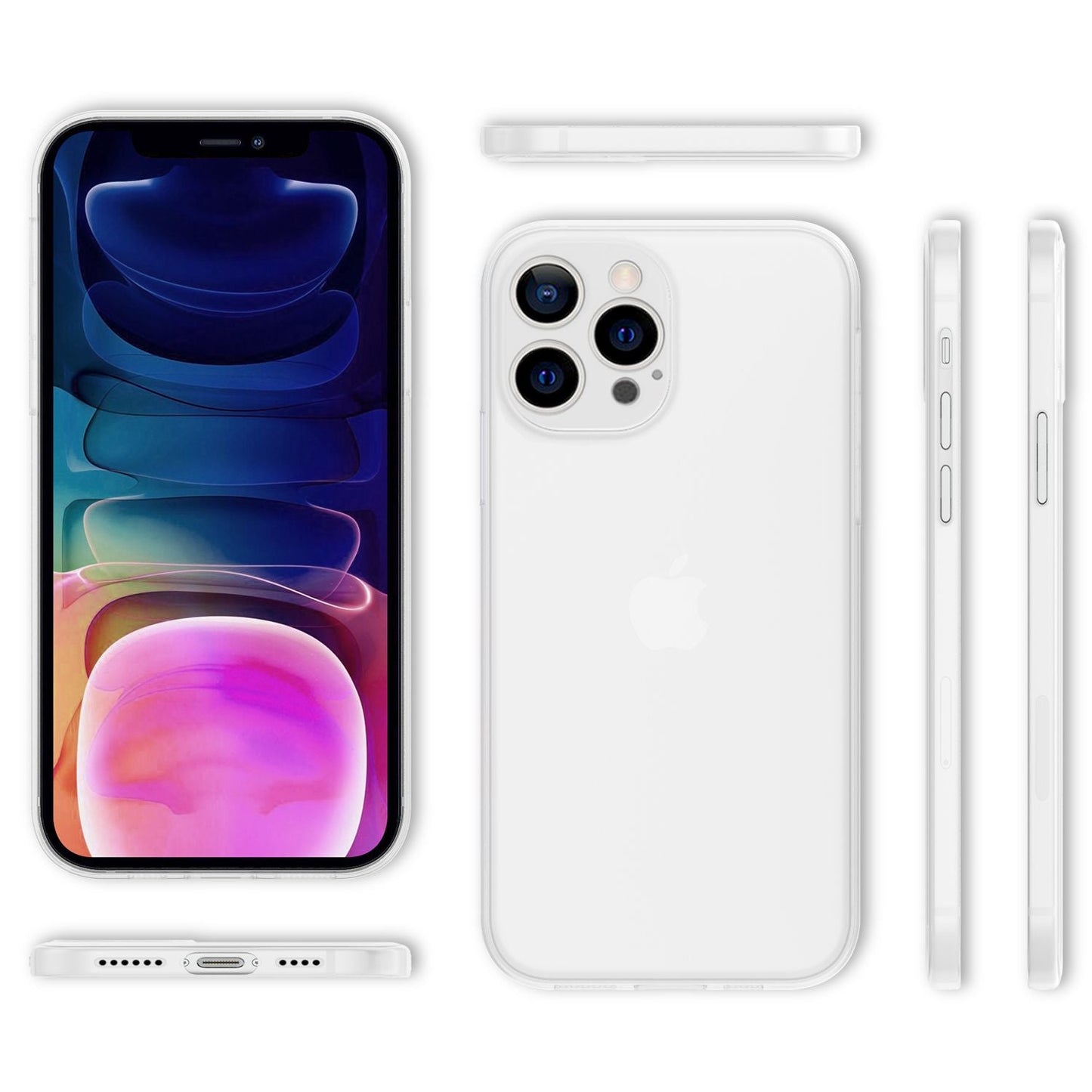 NALIA Ultra Slim Hardcase für iPhone 13 Pro Max – Matt-Transparent & 0.3mm Dünn – PHANTOM (Dünnes Cover & Kamera-Vollschutz) – Marke aus Berlin