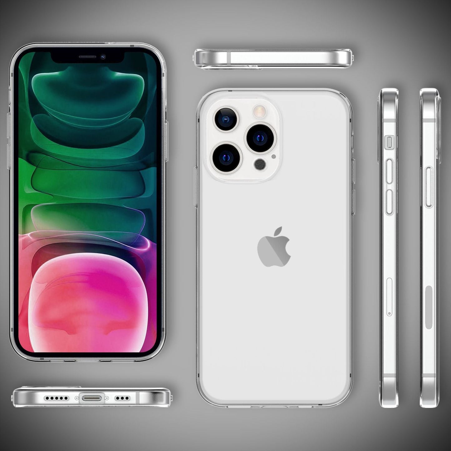 NALIA Transparente Silikonhülle für iPhone 13 Pro – Anti-Gelb & Rutschfest – GLAZE (Handyhülle Kristallklar, Schlank & Stoßfest) – Marke aus Berlin
